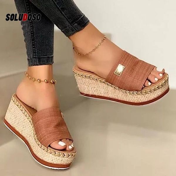

sandals dropship platform wedges slippers women 2021 female shoes fashion heeled casual summer slides, Black