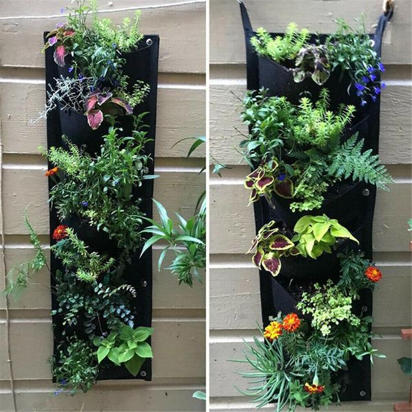 

planters & pots 7 pocket vertical growing planting bag wall hanging pot garden planter usj99