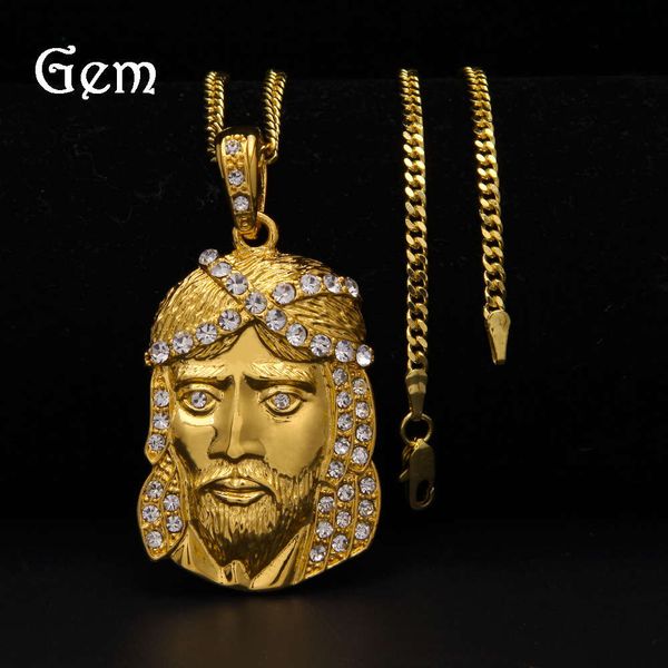 

new men's and women's hip hop diamond jesus pendant, Silver