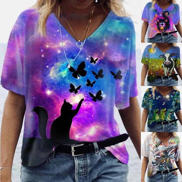 

vintage t-shirts women summer printed short mouw v-neck casual tee bohe funny elegant t-shirt football, White