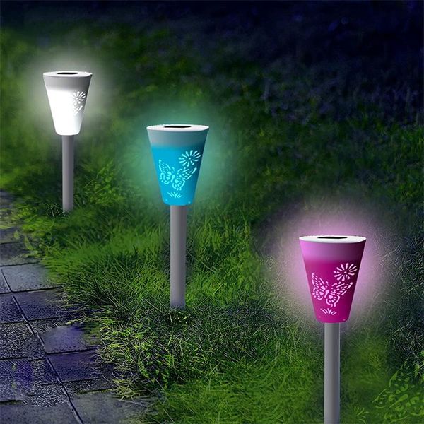 

party decoration solar pathway lights outdoor 7 colors changing led landscape lighting powered garden yard for walkway sidewalk driveway