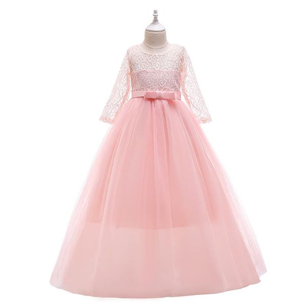 

girl's dresses 2021 baby girls flower striped dress for girl ceremony wedding party kids princess christmas 3-12 years old, Red;yellow