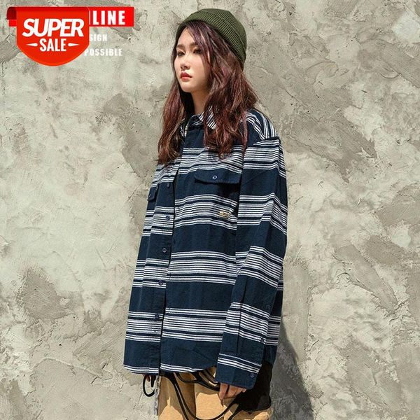 

tkpa ami kaji japanese retro three-dimensional tooling functional pocket loose long sleeve men's and women's shirts #wv40, White;black