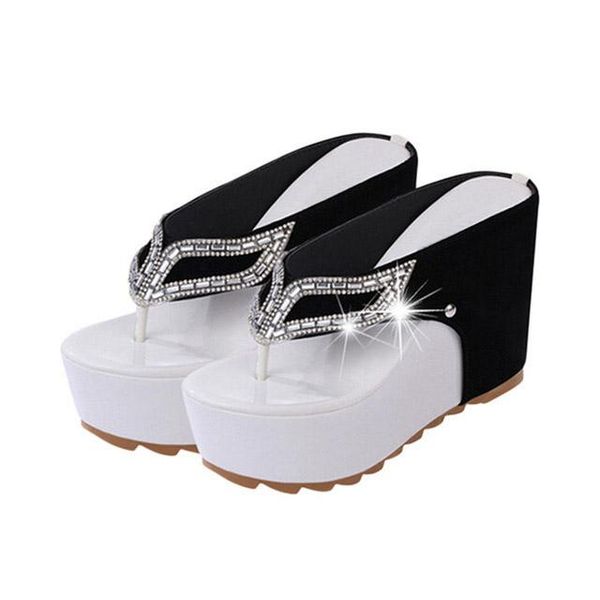 

nice women sandals female thick waterproof wedge high antiskid sponge bottom lace-up with female fish mouth women shoes, Black