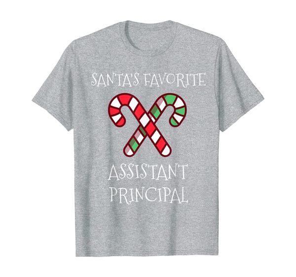 

santa's favorite assistant principal teachers gift tee xmas t-shirt, White;black