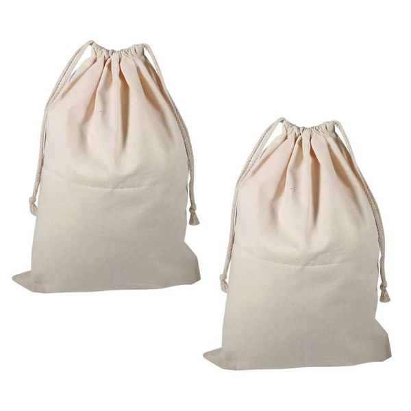 

laundry bags 2pcs durable home wash drawstring (beige)