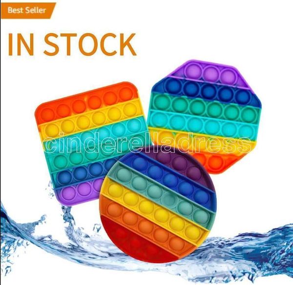 

dhl stock lumious rainbow fidget pop toy sensory push bubble fidget sensory autism special needs anxiety stress reliever for office workers