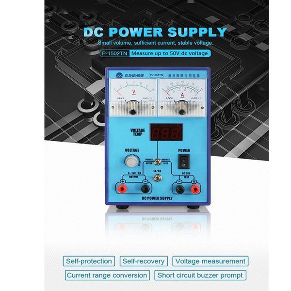 

cell phone repairing tools p-1502tn mini dc power supply 15v 2a adjustable constant temperature voltage and current measurement for maintena