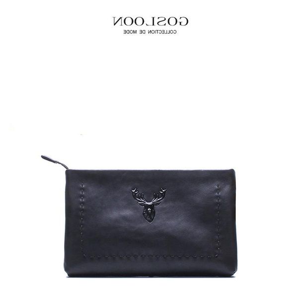

handbag new bag leather envelope men's gosloon gosloon grip hand soft fashion french hakuc