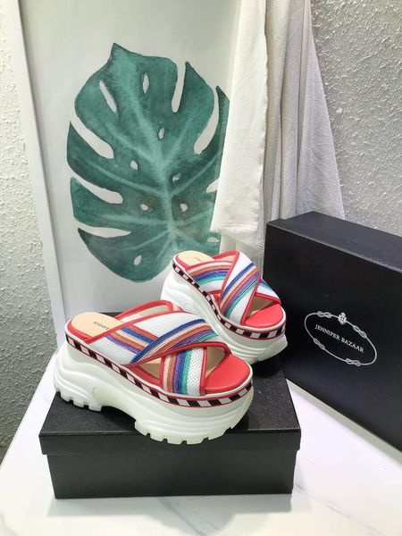 

slippers summer women outdoor genuine leather high platform heels thick sole shoes female 2021 casual beach fashion luxury shoe, Black