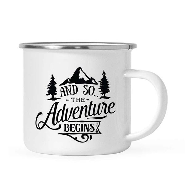 

mugs 11oz enamel camping mug adventure metal coffee tea cups for outdoor hiking backpacking fishing picnics