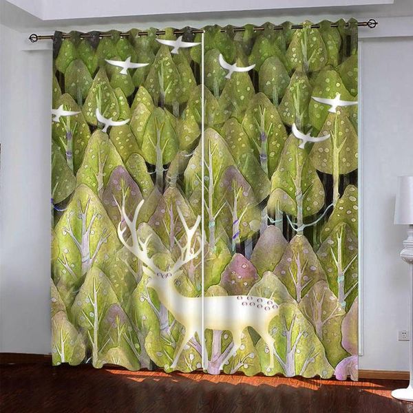 

curtain & drapes green leaf curtains customized 3d window balcony thickened windshield blackout
