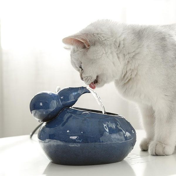 

cat bowls & feeders pet bowl automatic cycle ceramic feeder dog drinking water dispensor food supplies