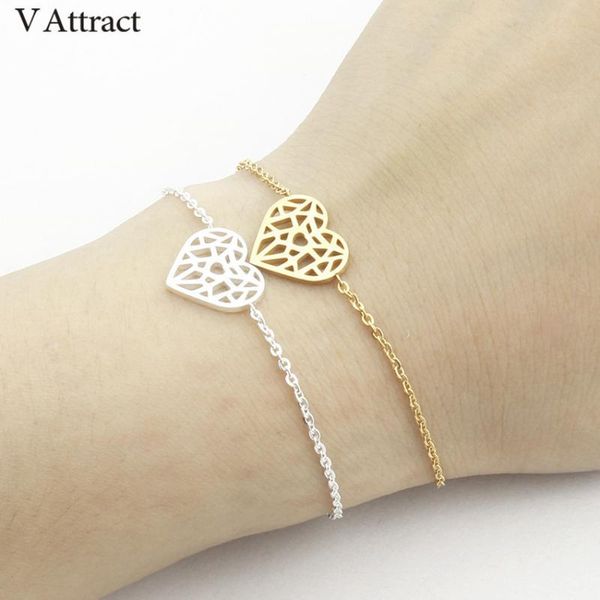 

link, chain v attract unique cut out heart statement bracelet & bangle women 2021 gold layering bracciali donna vintage jewelry men bijoux, Black