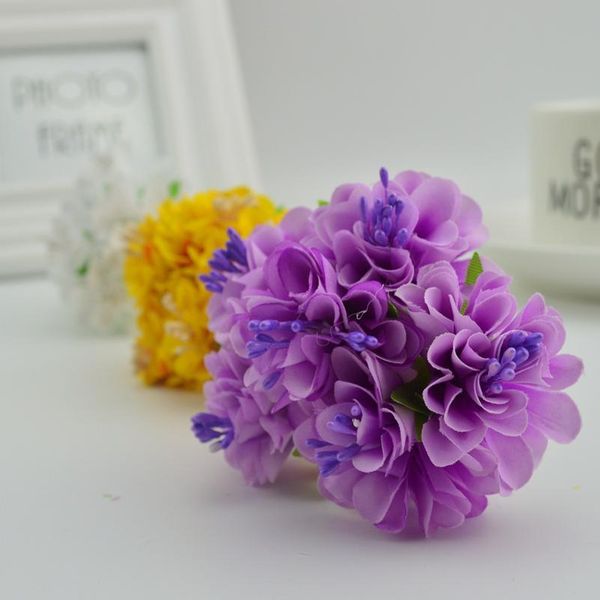 

6pcs silk carnation stamen wedding home decorative flowers scrapbooking diy needlework wreaths gifts box artificial jllgoq