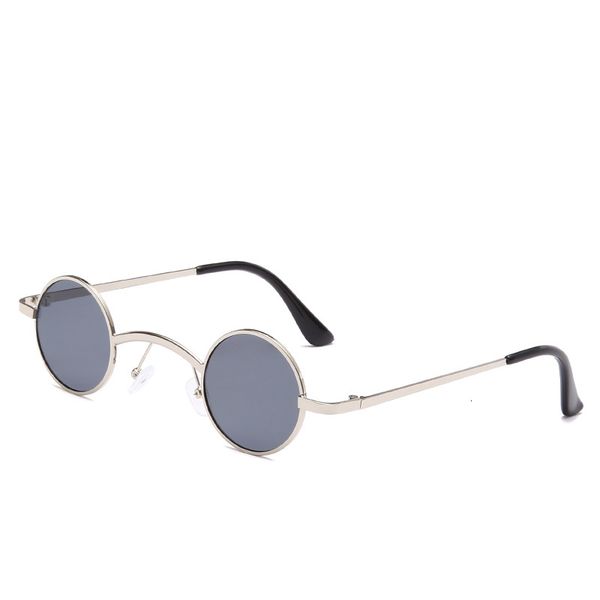

designer sunglasses punk retro men and women sunglasses brand designer round metal frame fashion glasses uv400, White;black