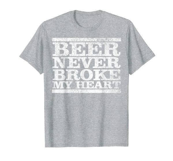 

mens funny retro vintage beer never broke my heart beer gifts t-shirt, White;black