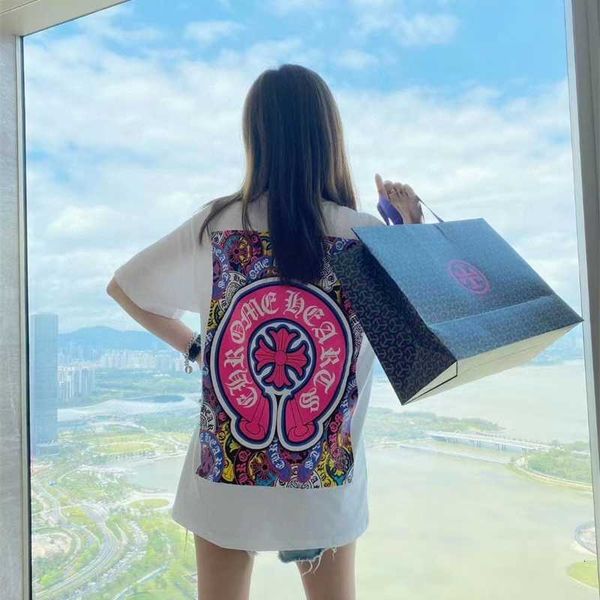 

painted 2021 ch crosin short pink horseshoe back sleeve couple summer, White