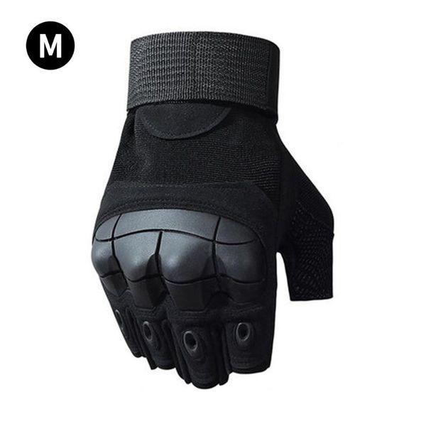 

cycling gloves outdoor tactical army fingerless hard knuckle paintball hunting combat riding hiking military half finger, Black