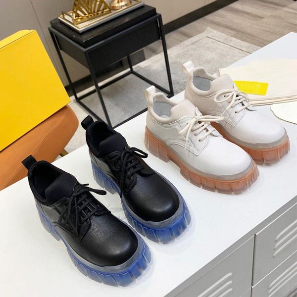 

2021 women 100% casual shoes fashion bottom lace-up size sneaker sports leather crystal gym thick large trainers platform womens sneake wpfd, Black