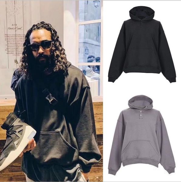 

fear of god 19ss 6th season 6 main line european and american high street hooded fog henry collar sweater, Black