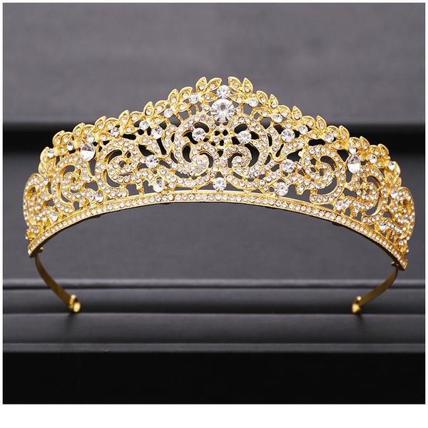 

vintage wedding crown gold crystal princess wedding tiara hair accessories ladies bridal headpiece women party prom hair qylwsf