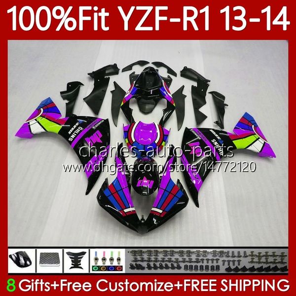 Инъекционные формы для тела для Yamaha YZF-R1 YZF R 1 1000CC YZF1000 13-14 Bodys 97NO.138 YZF R1 1000 CC 2013-2014 YZFR1 новый фиолетовый 13 14 YZF-1000 2013 2014 OEM обтекатель