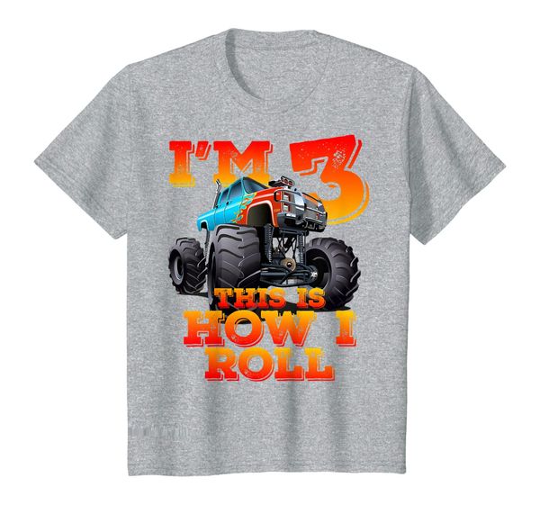 

kids 3rd birthday boy - monster truck rule jam t-shirt, White;black