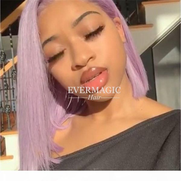 

pink blue green purple customize color bob full lace wig human hair for black women, Black;brown
