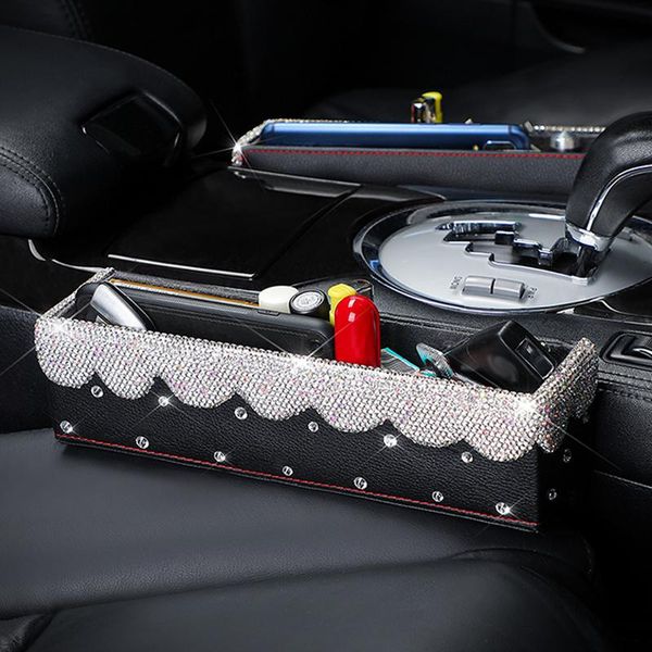 

car organizer design blingbling crystal and diamond storage box bling accessories interior decor seat for girl woman