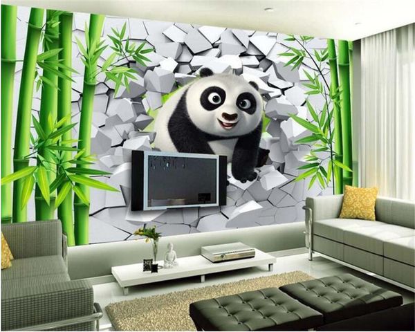 

wallpapers wellyu 2021 home decoration papel de parede 3d wallpaper fashion personality hole cute panda bamboo forest tv wall murals3d