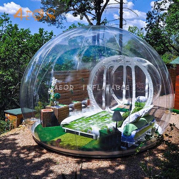 fan inflatable bubble house 3m/4m/5m dia outdoor bubble tent for camping pvc tree tent/igloo tent