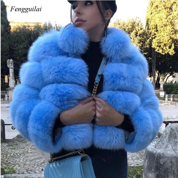 

women's wool & blends fashion ladies fur coat short collar faux long sleeve splicing, Black