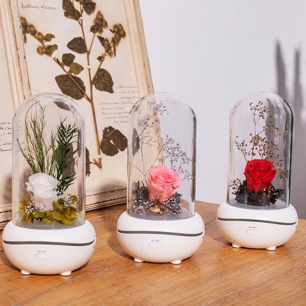 

red white rose fashion eternal flower led usb romantic fake flowers colorful ambience rose lamp valentine's day gift home decor