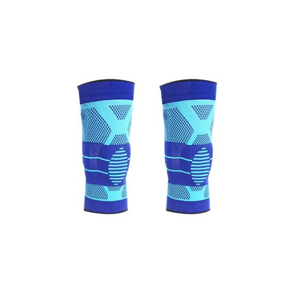 

elbow & knee pads silicone spring knit elastic sleeves kneecap for running basketball sports (blue size 1pc), Black;gray