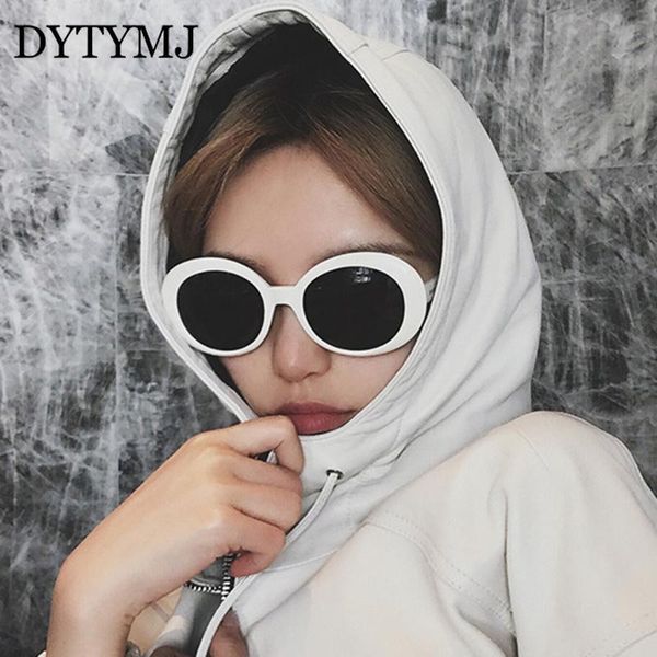 

sunglasses dytymj oval women vintage round frame punk glasses classic colorful pink shades for wholesale, White;black