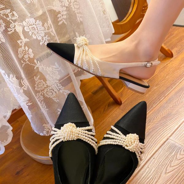 

2021 new summer women's shoes baotou sandals sheepskin silk fabric noble design 2 cm low heels fashion sandals34-43, Black