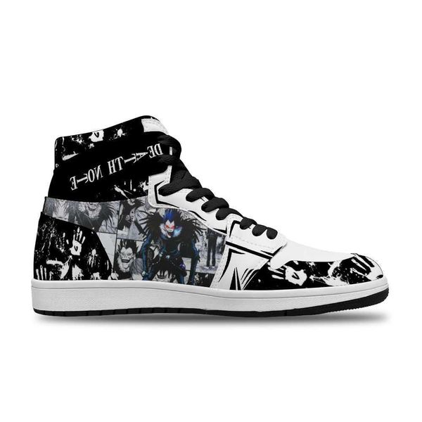 

2021 japanese anime death note diy customized sports non-slip casual shoes for men fashion sneakers high basketball shoes non slip