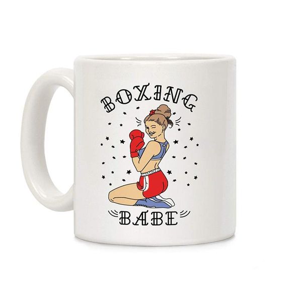 

mugs boxing babe white 11 ounce ceramic coffee mug