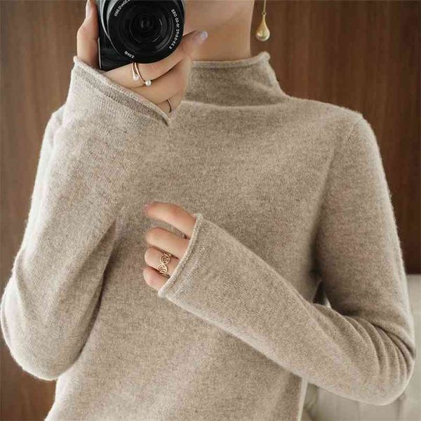 

autumn winter women sweater turtleneck cashmere sweater women knitted pullover fashion keep warm long sleeve loose 210918, White;black