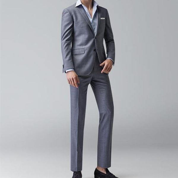 

men's suits & blazers 2021 autumn fashion handsome dark grey slim fit for wedding dress dinner beach party sets (jacket + pants, White;black
