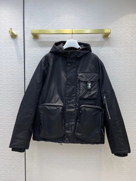 

milan runway down & parkas 2021 winter hooded long sleeve panelled women's coats designer brand same style outerwear 1020-11, Black