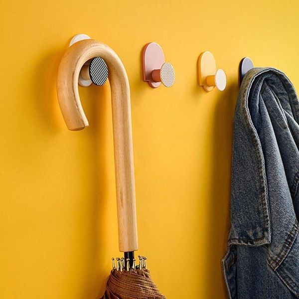 

hooks & rails 4pcs nordic geometry multifunctional storage hook bathroom kitchen wall mounted sticker hanging sets home decor key holders