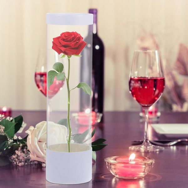 

gift wrap 1pcs flower box long tube bouquet packaging pvc