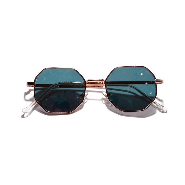 

2021 retro polygon sunglasses men women luxury pink lens round sunglasses vintage small frame mirror color, White;black