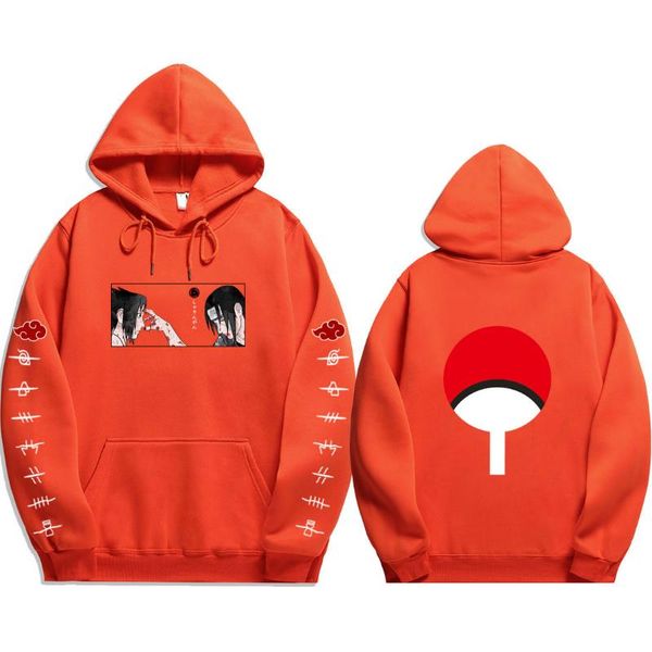 

men's hoodies & sweatshirts anime men japanese cool cartoon sasuke graphic hoody male, Black