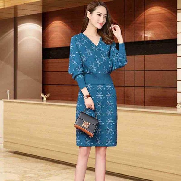 

women sweater sets elegant style cardigan + mini skirt two piece set knitted track suits matching 2 sweatsuits 210525, White