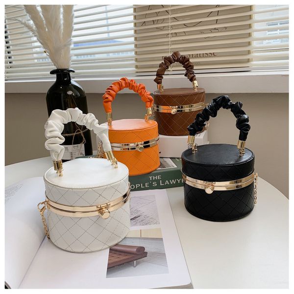 

elegant small ladies handbags handle bucket leather candy color purse branded crossbody shoulder bag for women sale c0508