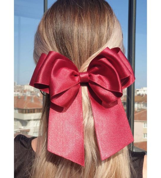 

hair clips & barrettes women's ribbon bow hairpin scarf lux automatic hairpin, gift for valentine, spouse, mother, Golden;silver