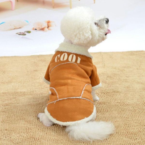 

dog apparel pet autumn winter warm costume 2-legged coat thickening fleece button jacket for dogs